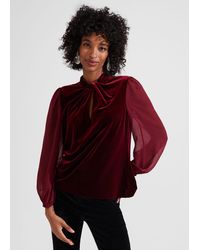 Hobbs - Faye Velvet Top - Lyst