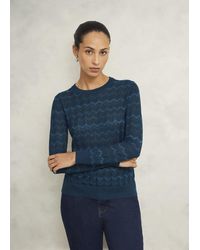 Hobbs - Semi-Sheer Metallic Knit Jumper - Lyst