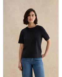 Hobbs - Posie Cotton Slub Broderie T-Shirt - Lyst