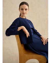 Hobbs - Syon Cotton Crochet Knitted Jacket - Lyst