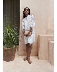 Hobbs - Easedale Cotton Broderie Dress - Lyst