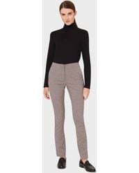 Hobbs - Annie Check Slim Trouser With Stretch - Lyst