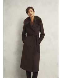 Hobbs - Livia Wool Coat With Faux Fur - Lyst