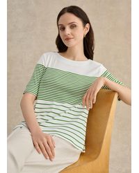 Hobbs - Constance Cotton Striped T-Shirt - Lyst