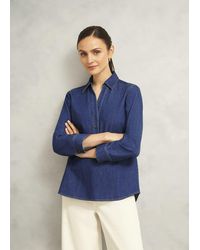 Hobbs - Elena Denim Blouse - Lyst