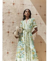 Hobbs - Ince Silk V Neck Floral Dress - Lyst