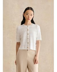 Hobbs - Mimi Pointelle Short Sleeve Cardigan - Lyst