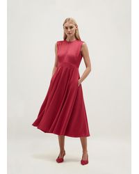 Hobbs - Isobel Textured Satin Dress - Lyst