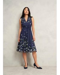 Hobbs - Aria Floral Embroidered Dress - Lyst