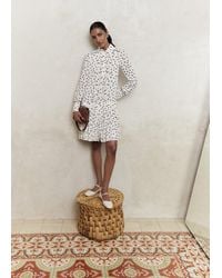 Hobbs - Francesca Pleated Spot Dress - Lyst