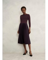 Hobbs - Petite Lucinda Knitted Pleated Midi Dress - Lyst