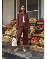 Hobbs - Lillie Linen Cropped Trousers - Lyst