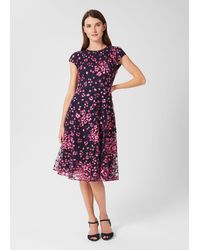 Hobbs - Tia Floral Embroidered Dress - Lyst