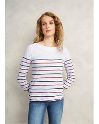 Hobbs - Avia Cotton Slub Striped T-Shirt - Lyst