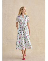 Hobbs - Clarissa Linen Blend Floral Dress - Lyst