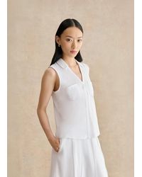 Hobbs - Anais Cotton Slub Sleeveless Slub Shirt - Lyst