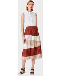 Blue Womens Clothing Skirts Mid-length skirts Hobbs Synthetic Losie Spot Pleated Skirt in Navy Ivory 