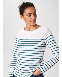 Hobbs - Constance Cotton Striped Top - Lyst