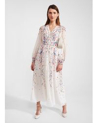 Hobbs - Asher Silk Midi Dress - Lyst