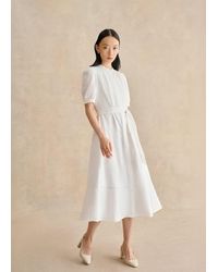 Hobbs - Petite Amani Cotton Embroidery Dress - Lyst
