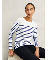 Hobbs - Constance Cotton Striped Top - Lyst