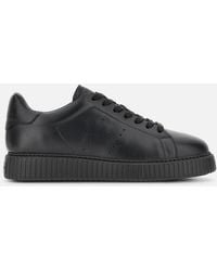 Hogan - Minimalist Perforated Leather Sneakers - Lyst