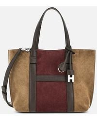 Hogan - Bolso Shopping Script Pequeño, Burdeos,Marrón - Lyst
