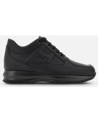 Hogan - Baskets en cuir de couleur unie interactive - Lyst