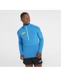 Hoka One One - Midlayer mit halbem Reißverschluss für Herren in Diva Blue Größe M | Langarmshirts - Lyst
