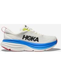 Hoka One One - Bondi 8 Chaussures en Blanc De Blanc/Virtual Blue Taille 40 2/3 Large | Route - Lyst