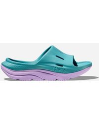 Hoka One One - Ora Recovery Slide 3 Chaussures pour Enfant en Ocean Mist/Lilac Mist Taille 36 2/3 | Récupération - Lyst