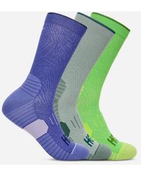 Hoka One One - Dreierpack halblange Laufsocken in Celestial Blue/Sage/Neon Green Größe S - Lyst