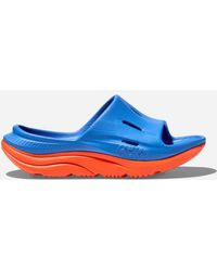 Hoka One One - Ora Recovery Slide 3 Chaussures pour Enfant en Coastal Sky/Vibrant Orange Taille 40 2/3 | Récupération - Lyst