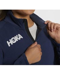 Hoka One One - Couche intermédiaire avec demi-fermeture éclair pour Femme en Moonlit Ocean Taille L | T-Shirts À Manches Longues - Lyst