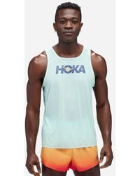 Hoka One One - Débardeur de running Airolite pour Homme en Cloudless/Marathon Taille L | T-Shirts À Manches Courtes - Lyst