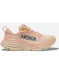 Hoka One One - Bondi 8 Chaussures pour Femme en Cream/Vanilla Taille 39 1/3 Large | Route - Lyst