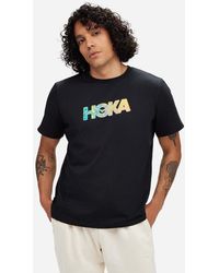 Hoka One One - Topo Logo T-Shirt für Herren in Black Größe L | Kurzarmshirts - Lyst