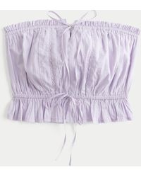 Hollister - Easy Crop Strapless Lace Inset Tube Top - Lyst