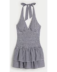 Hollister - Double-tier Smocked Halter Skort Dress - Lyst