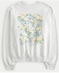 Hollister - Lässiges Sweatshirt mit Rundhalsausschnitt und Santorini Greece-Grafik - Lyst