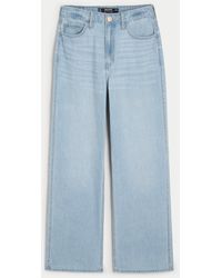 Hollister - Ultra High-rise Lightweight Light Wash Baggy Jeans - Lyst