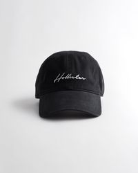 Hollister Embroidered Logo Baseball Hat - Black