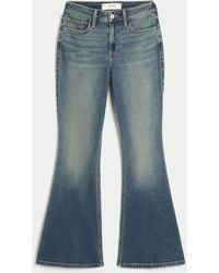 Hollister - Curvy High-rise Medium Wash Flare Jeans - Lyst