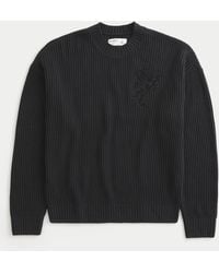 Hollister - Kastiger Pullover mit Rundhalsausschnitt und Rosen-Grafik - Lyst