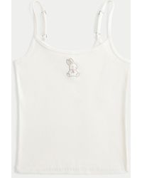 Hollister - Geripptes Camisole mit Kaninchengrafik - Lyst