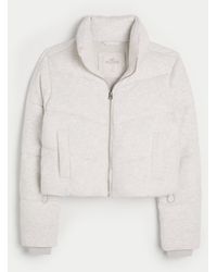Hollister - Mini Fleece Zip-up Puffer Jacket - Lyst
