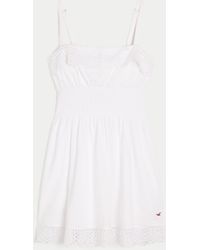 Hollister - Lace Trim Mini Dress - Lyst