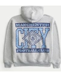 Hollister - Manchester City F.c. Graphic Hoodie - Lyst