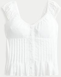 Hollister - V-neck Pintuck Top - Lyst
