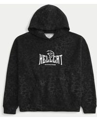 Hollister - Boxy Leopard Print Dodge Hellcat Graphic Hoodie - Lyst